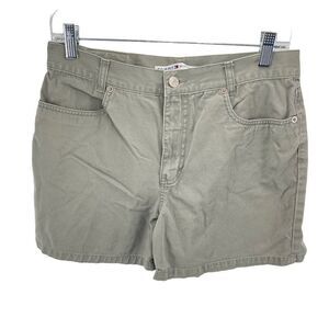 Tommy Hilfiger Womens Chino Shorts Mid Rise 100% Cotton Mid Rise Gray Size 10